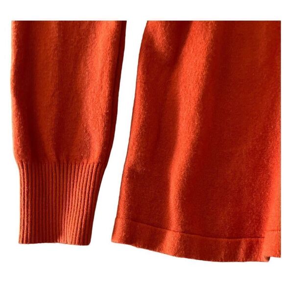 Vila Milano Womens Sweater Small Orange Long Sleeve Crew Neck Solid Wool Blend - Picture 4 of 10